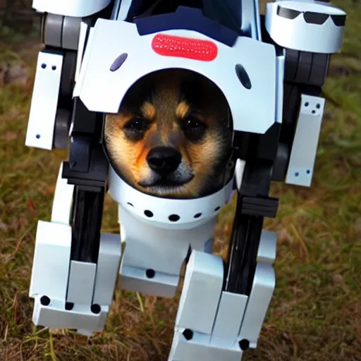 Image similar to a doge in a mecha suit