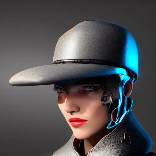 Prompt: a hat from the future, cyber punk, product photography, highly detailed, epic lighting, hyper photorealism, trending on artstation 8 k