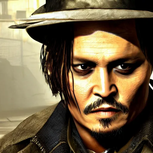 Prompt: Johnny Depp in call of duty 4k detail