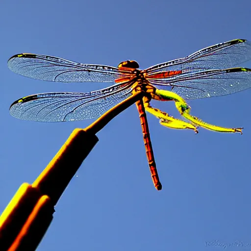 Image similar to Dragonfly made of fire