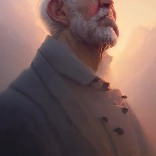 Prompt: cinematic shot epic portrait a melting old man, shiny, broad light, ambient occlusion, volumetric light effect, made by ivan aivazovsky, peter mohrbacher, greg rutkowski, matte painting, trending on artstation, 4 k, perfectly defined features, digital painting, cinematic, epic, highly detailed,