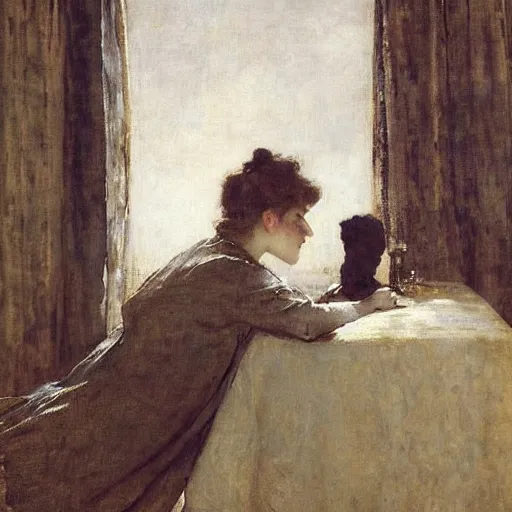 Image similar to longing love by alfred stevens