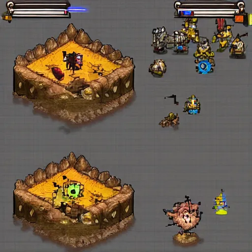 Image similar to “top-down mmorpg in Ragnarok online style with a large poring boss being fought by player characters”