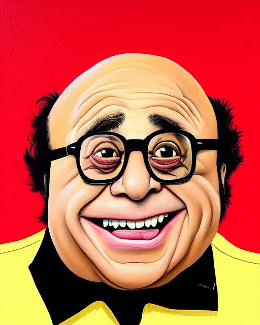 Image similar to painting portrait of danny devito as an egg, cartoon, warm lighting, danny devito has an egg body, movie poster, illustration by bartek fedyczak, erak note, tooth wu, neil richards, kan liu, siwoo kim, jisu choe, trending on art station