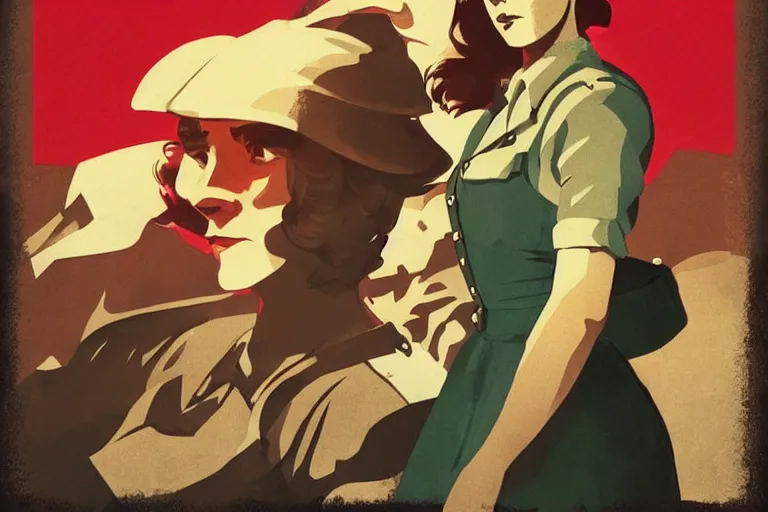 Image similar to communist Propaganda poster Emma Watson saluth in WW2 uniform by moebius and atey ghailan by james gurney by vermeer by George Stubbs full body full body full body full body trending on artstation vector art vector art vector art vector art inspirational