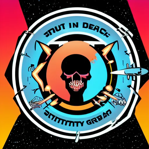 Image similar to in the style of max prentis and deathburger and laurie greasley a logo of spaceship, highly detailed, colourful, 8k wallpaper