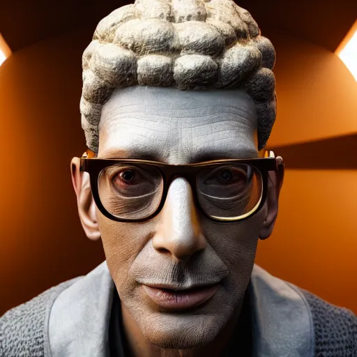 Image similar to hyperrealistic dslr film still of jeff goldblum disguised as gold doubloon, stunning 8 k octane comprehensive 3 d render, inspired by istvan sandorfi & greg rutkowski & unreal engine, perfect symmetry, dim volumetric cinematic lighting, extremely hyper - detailed, incredibly real lifelike attributes & flesh texture, intricate, masterpiece, artstation, stunning