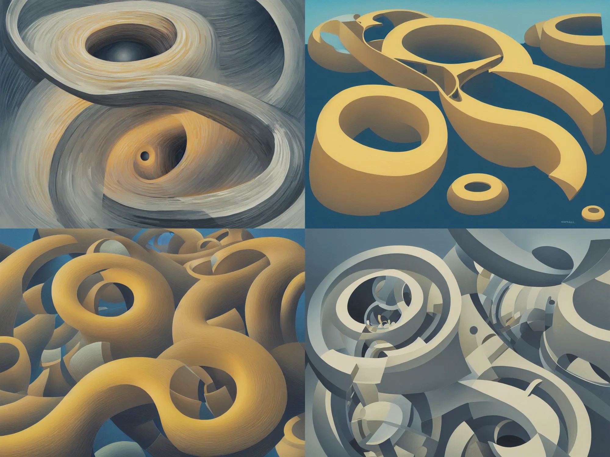 Prompt: a detailed gouache painting illustration of a torus, by Michiel Schrijver, ultra-hd, sharp focus, isometric