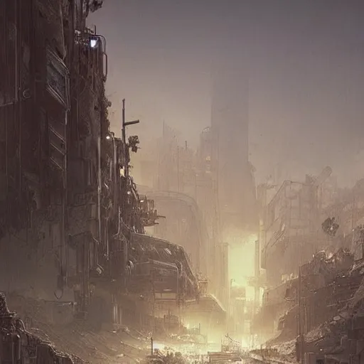 Image similar to post-apocalyptic desert city Los Angeles, concept art, by greg rutkowski, by Gustave Dore