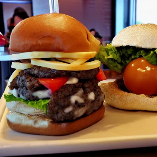 Image similar to pebbles burger, soda, fries