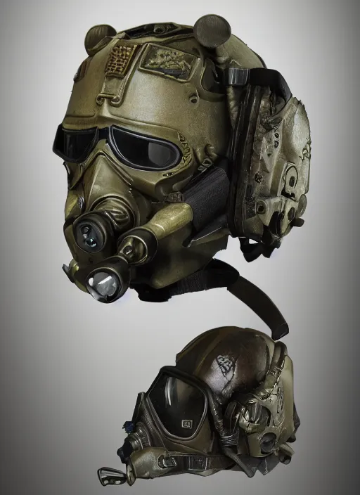 Image similar to call of duty, battlefied, spec - ops head with mask, fallout design, special forces, dark design, professional photo, intricate details