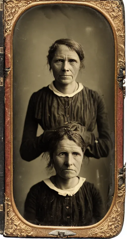 Prompt: a highly detailed wet plate photograph, a portrait of a female school teacher