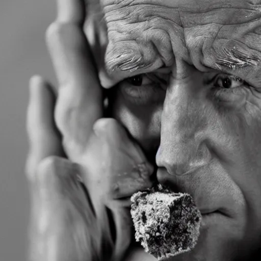 Prompt: closeup of joe biden chewing tabacco, award winning photography, portrait