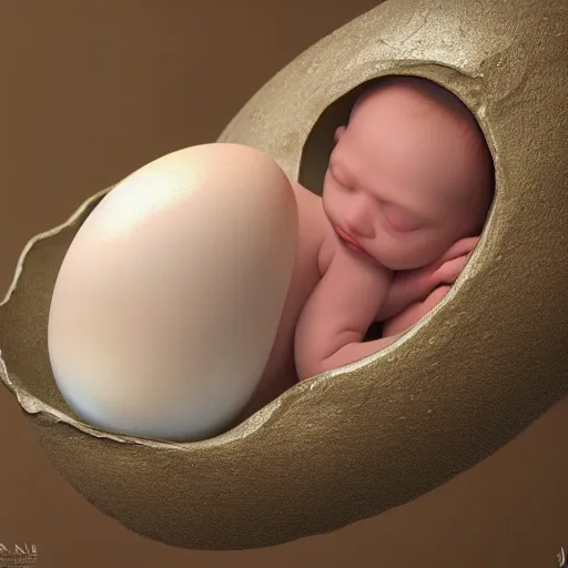 Image similar to a baby mermaid sleeping in an cracked egg, ultrarealistic, dramatic lighting, high details, 4 k, 8 k, best, accurate, trending on artstation, artstation, photorealism, ultrarealistic, digital painting, style of anne geddes