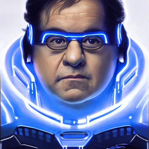 Prompt: portrait of Danny Devito in the movie Tron, detailed, centered, digital painting, artstation, concept art, donato giancola, Joseph Christian Leyendecker, WLOP, Boris Vallejo, Breathtaking, 8k resolution, extremely detailed, beautiful, establishing shot, artistic, hyperrealistic, octane render