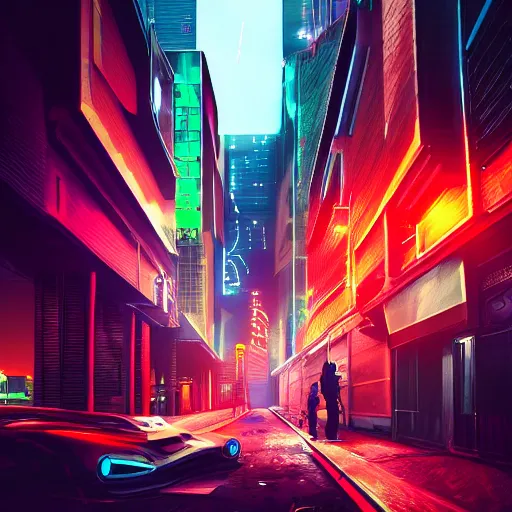 Prompt: cyberpunk streets, robot with glowing eyes, futuristic, neon lights, cyberpunk