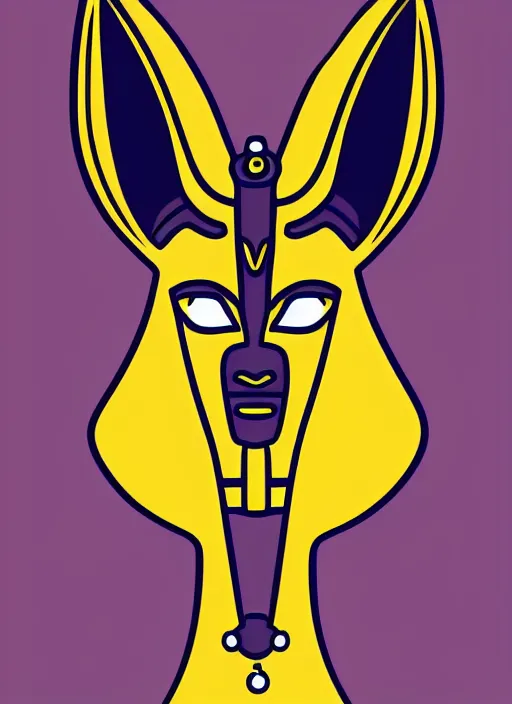 Image similar to a cute anubis god, digital art, iconic icon, 2 d vector logo, cartoon