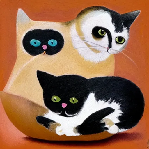 Image similar to cat in the style of potato, cat potato, potato with cat face, art