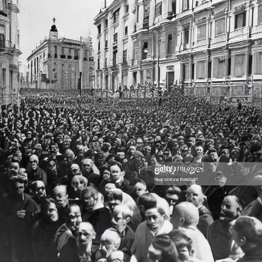 Prompt: a photo of the pope in madrid in the spanish civil war