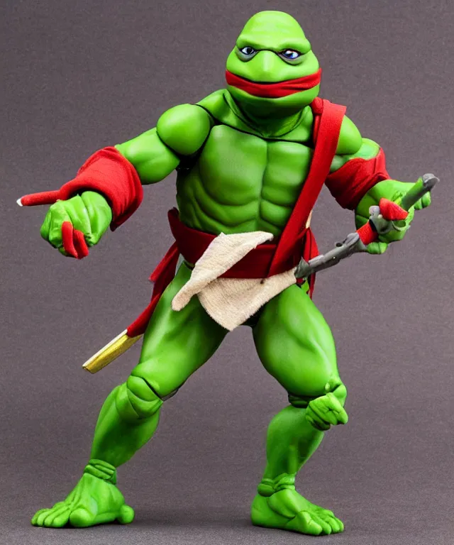 Image similar to a teenage mutant ninja turtle raphael neca toy