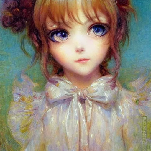 Prompt: very cute anime girl faces, chibi art, painting by gaston bussiere, charles sillem lidderdale,