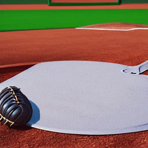 Prompt: a heat press on a baseball field, octane render, hyperrealistic, photorealism