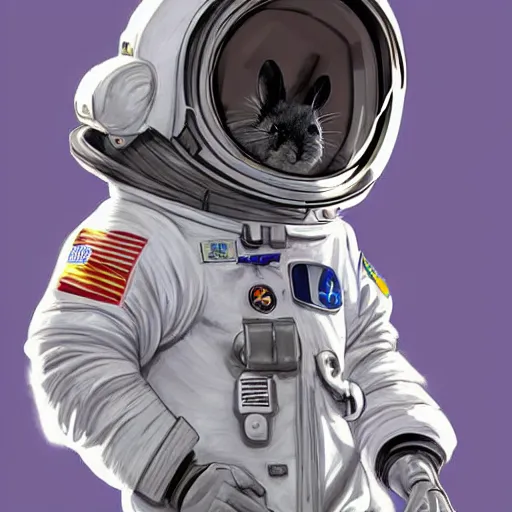 Image similar to a chinchilla in a astronaut suit, 3 d, sci - fi fantasy, intricate, elegant, highly detailed, lifelike, photorealistic, digital painting, artstation, illustration, concept art, sharp focus, art in the style of shigenori soejima