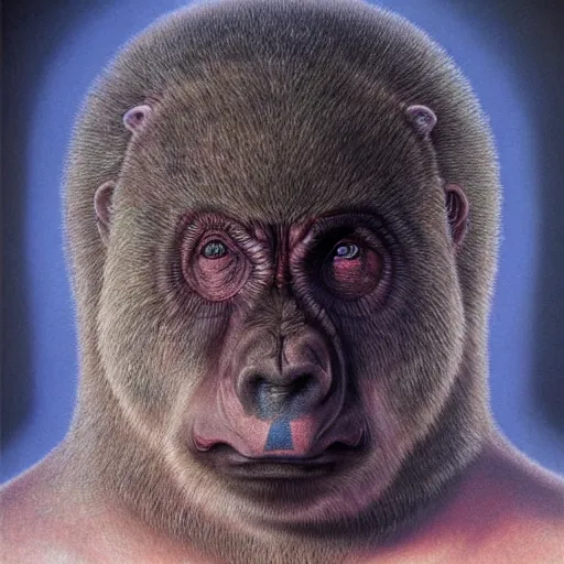 Image similar to Manbearpig is half man half bear half pig I'm super cereal beautiful stunning portrait by wayne barlowe