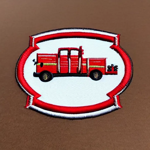 Image similar to fire station embroidered patch retro design