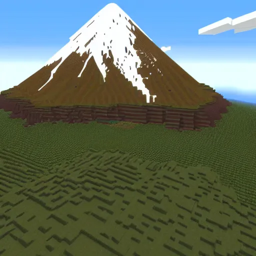 Prompt: mount taranaki built in minecraft