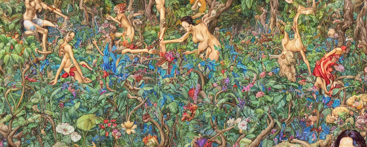 Image similar to garden of eden by James Jean