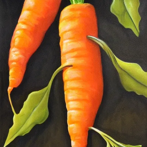 Image similar to Creepy painting of a carrot