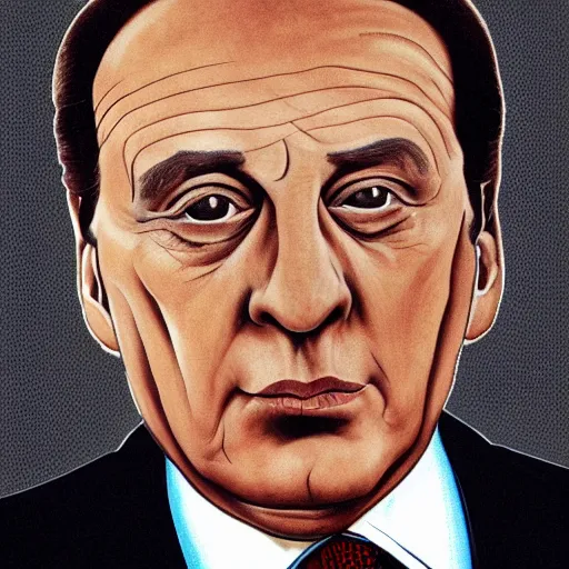 Prompt: a realistic portrait of silvio berlusconi