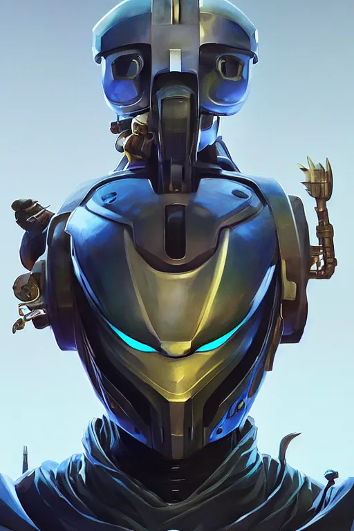 Image similar to epic mask helmet robot ninja portrait stylized as fornite style game design fanart by concept artist gervasio canda, behance hd by jesper ejsing, by rhads, makoto shinkai and lois van baarle, ilya kuvshinov, rossdraws global illumination radiating a glowing aura global illumination ray tracing hdr render in unreal engine 5