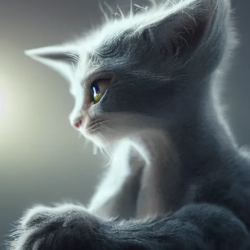 Prompt: full body pose, hyperrealistic photograph of a cute dragon kitten, dim volumetric lighting, 8 k, octane beautifully detailed render, extremely hyper detailed, intricate, epic composition, cinematic lighting, masterpiece, trending on artstation, very very detailed, stunning, hdr, smooth, sharp focus, high resolution, award, winning photo, dslr, 5 0 mm