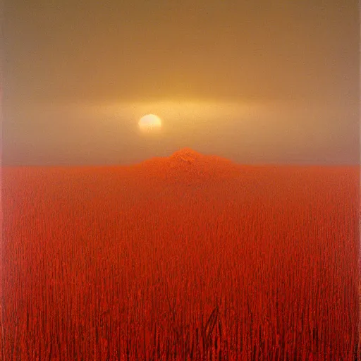 Prompt: photorealistic painting by Zdzisław Beksiński