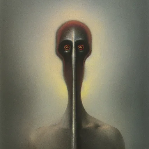 Image similar to zealot by Zdzisław Beksiński, oil on canvas