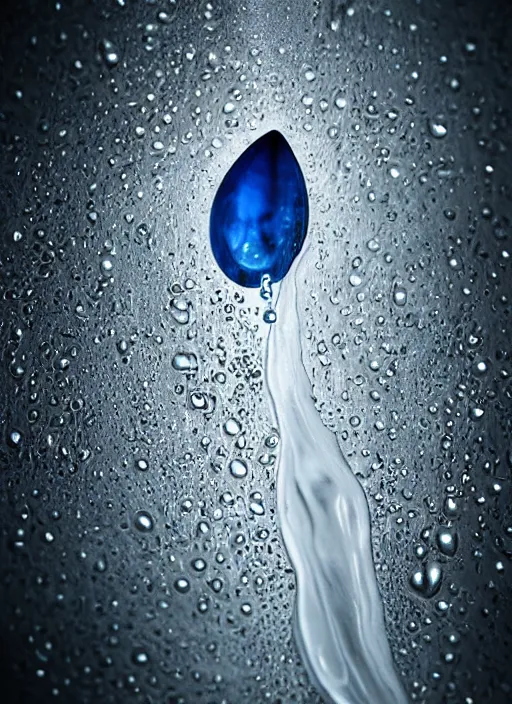 Image similar to portrait of a stunningly beautiful water drop, all styles combined and multiplied