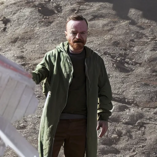 Image similar to Live Action Still of Bryan Cranston dressed as Jesse Pinkman, real life, hyperrealistic, ultra realistic, realistic, highly detailed, epic, HD quality, 8k resolution, body and headshot, film still