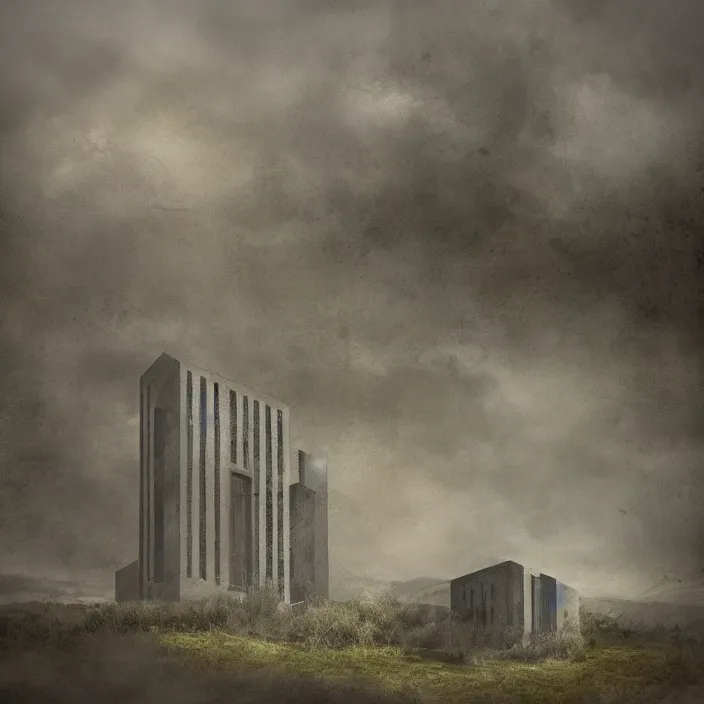 Image similar to a building in a landscape, trending on deviantart