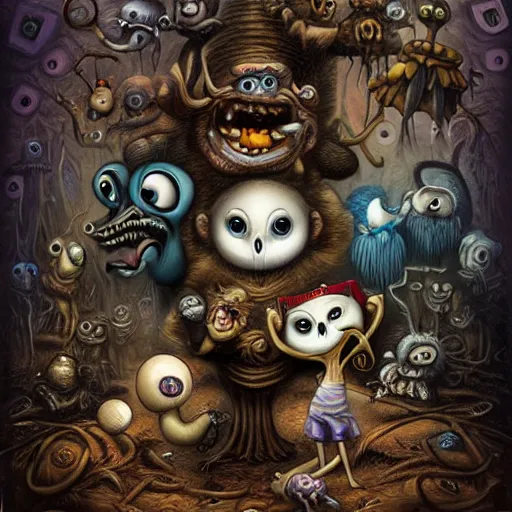 Prompt: horror by Greg Craola Simkins , masterpiece