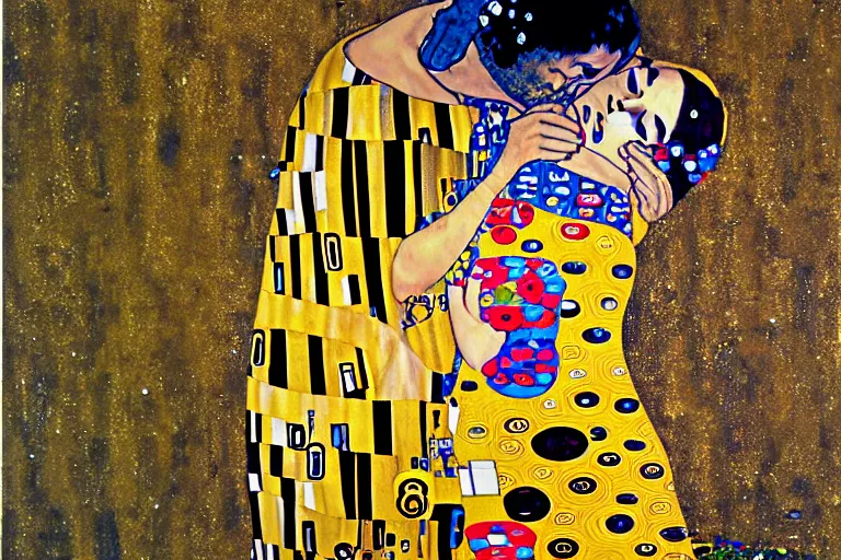 Image similar to gustav klimt vw beetle