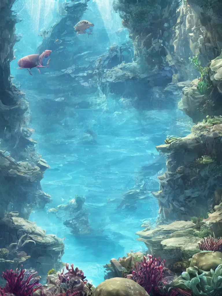 Image similar to underwater in the pool by disney concept artists, blunt borders, rule of thirds