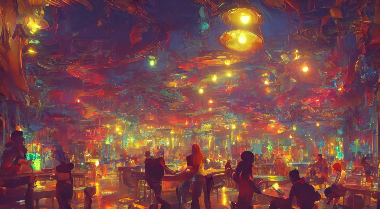 Image similar to bazaar zouk oriantal multicolorful sky shine place mosquet painting stylized digital video game icon global illumination ray tracing 8 k hd resolution, by ilya kuvshinov and cushart krentz and gilleard james