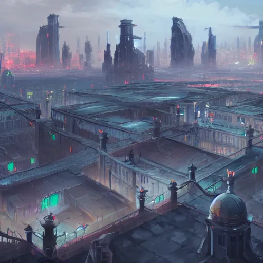 Prompt: concept art painting of an evil empires capital city with large fortress in the middle, realistic, detailed, cel shaded, in the style of makoto shinkai and greg rutkowski and james gurney