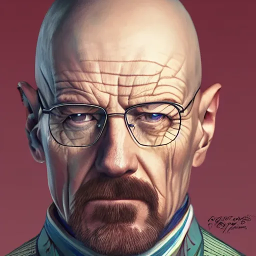 Prompt: portrait of Walter White as Lord Farquaad, elegant, intricate, headshot, highly detailed, digital painting, artstation, concept art, sharp focus, illustration, art by artgerm and greg rutkowski and alphonse mucha