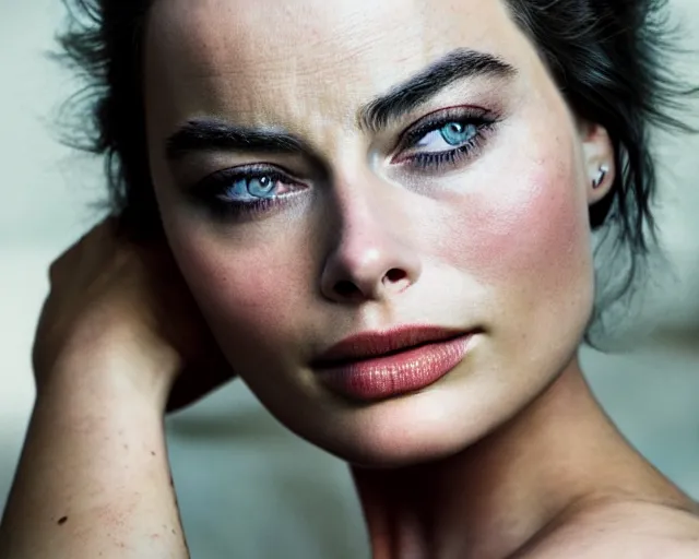 Image similar to a beautiful mix of margot robbie and emilia clark, hyper realistic face, beautiful eyes, cinematic, long shot, hyper detailed, 8 5 mm photograph, 8 k resolution, film still, sharp lens, wide lens