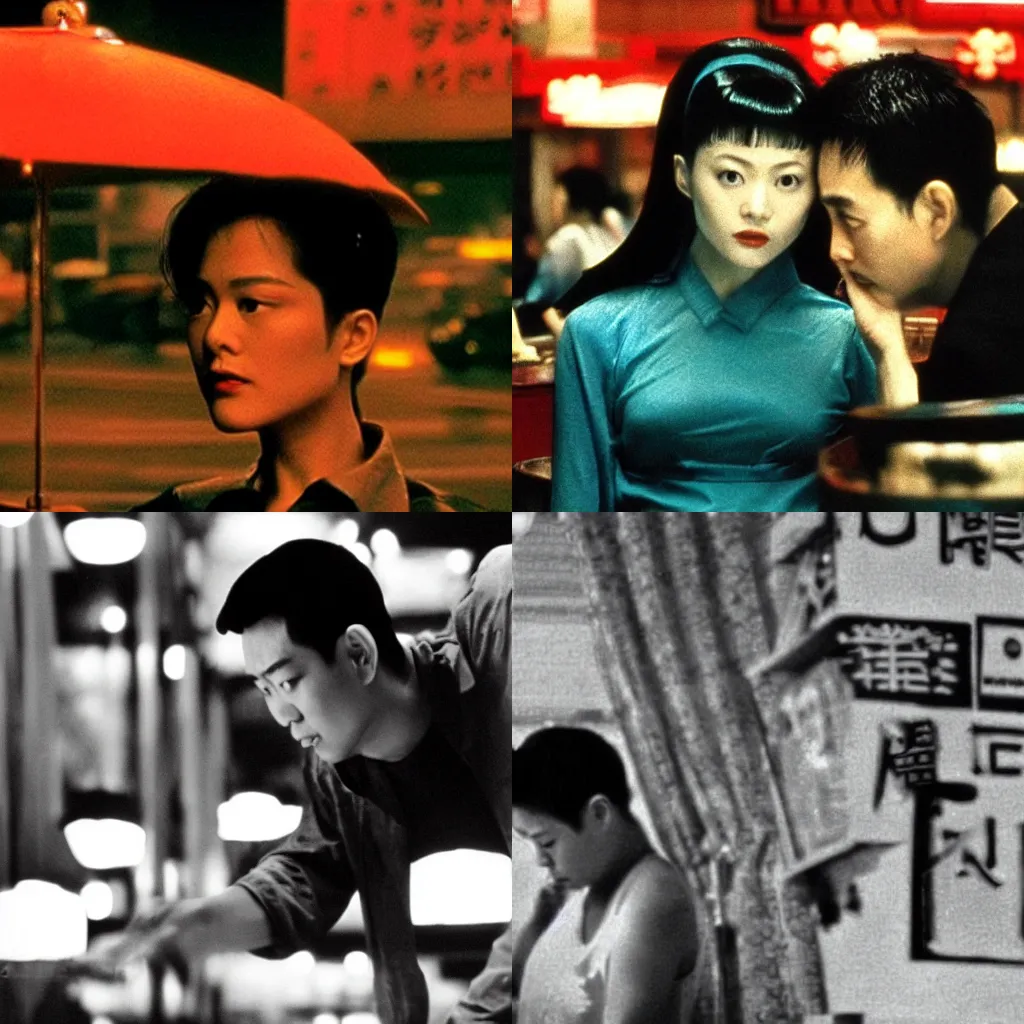 Prompt: A still from a film by Wong Kar-wai