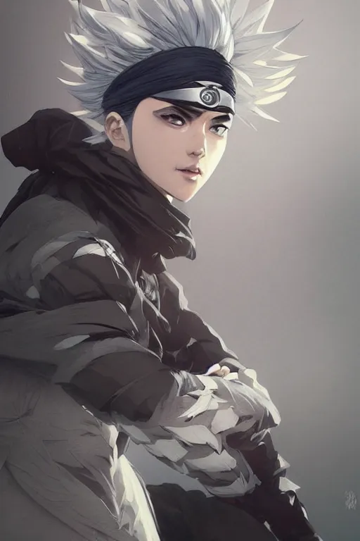 Image similar to kakashi, anime, fantasy, intricate, elegant, highly detailed, digital painting, artstation, concept art, matte, sharp focus, illustration, art by Artgerm and Greg Rutkowski and Alphonse Mucha