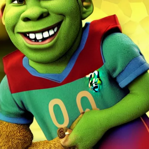 Image similar to leo messi as shrek